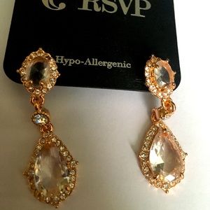 Rose gold crystal drop earrings